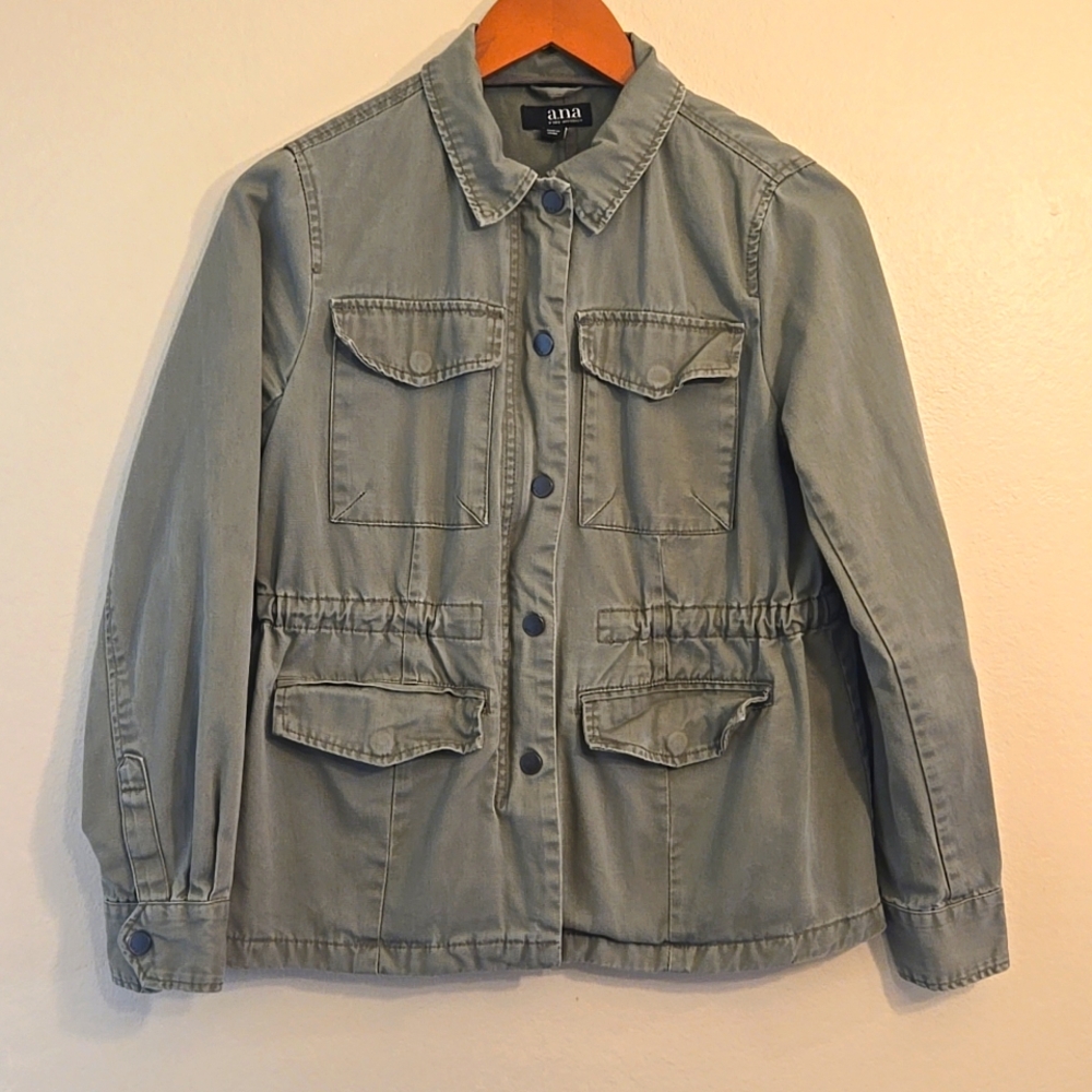 a.n.a Women's Lightweight Utility Jacket, Size Small, Green
